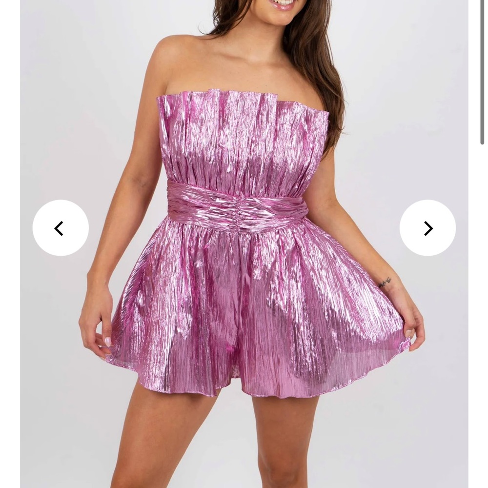 Sparkly Pink Romper Eras Tour metallic